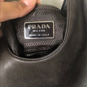 VINTAGE PRADA BROWN LEATHER HANDBAG